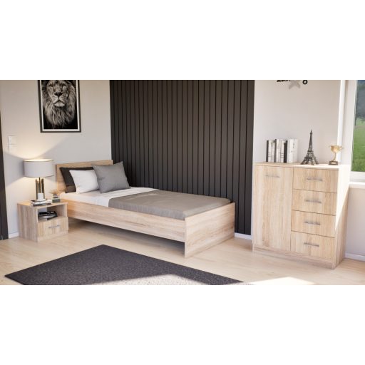 Miami komód 1 ajtós 4 fiókos 80x92 cm sonoma tölgy-sonoma tölgy