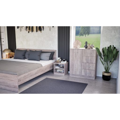 Miami komód 1 ajtós 4 fiókos 80x92 cm yorki tölgy-yorki tölgy