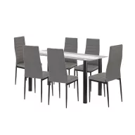 Denton 6+1 étkező garnitúra szürke-fekete