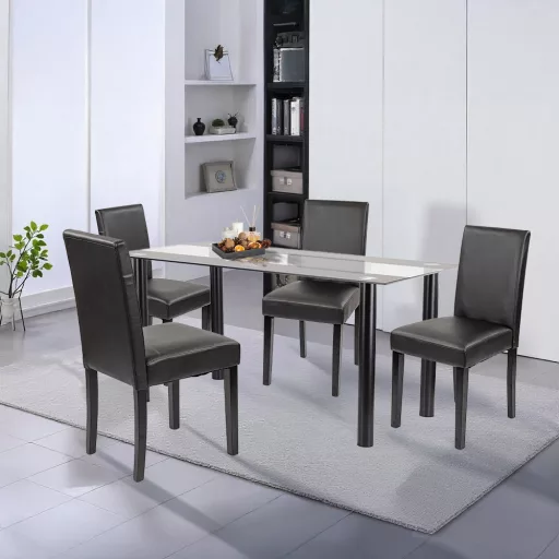 Cadiz 4+1 étkező garnitúra fekete-fekete