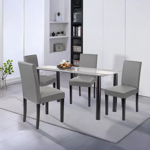 Cadiz 4+1 étkező garnitúra fekete-szürke