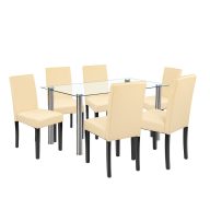 Cadiz 6+1 étkező garnitúra fehér-bézs
