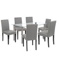 Cadiz 6+1 étkező garnitúra fehér-szürke
