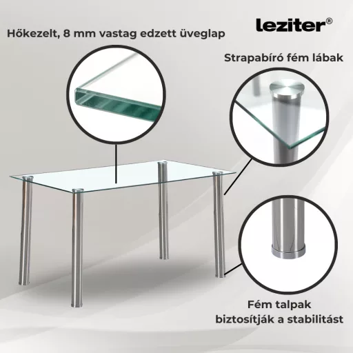 Cadiz 6+1 étkező garnitúra fehér-szürke