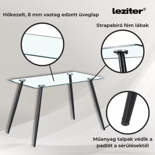 Alen 4+1 étkező garnitúra fekete-barna