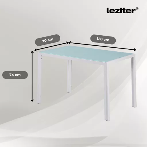 Ezra 120 cm szögletes üveg étkezőasztal