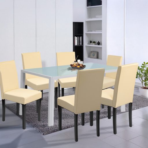 Mira 6+1 étkező garnitúra fehér-bézs