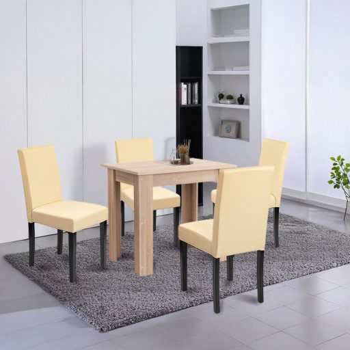 Leon 4+1 étkező garnitúra sonoma tölgy-bézs