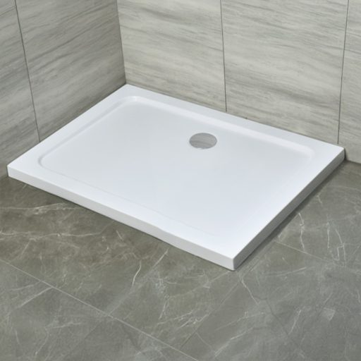 Modena Slim aszimmetrikus szögletes akril zuhanytálca, 80x100 cm