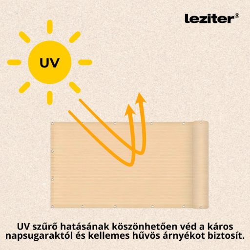 Erkély árnyékoló, belátásgátló 7 m bézs