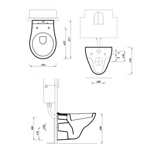 Roya Sydney 21W falba építhető WC tartály szett