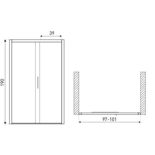 Silves Dr 100x190 cm zuhanyajtó