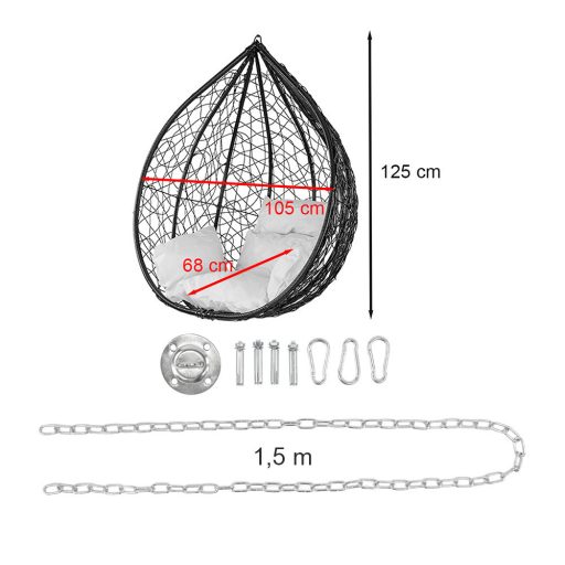 Havanna Easy függőfotel fehér rögzítő készlettel