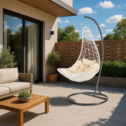 Natal kerti függőfotel fehér-fekete