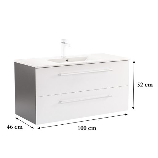 Vario Clam 100 alsó szekrény mosdóval