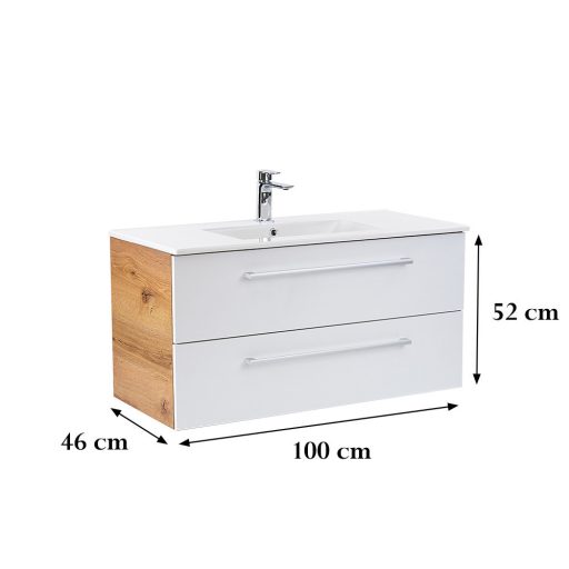 Vario Clam 100 alsó szekrény mosdóval