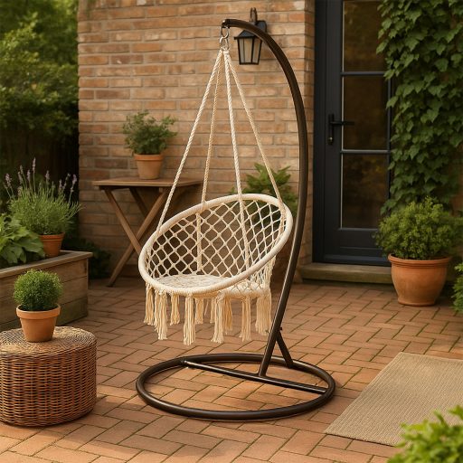 Cardenas függőfotel állvánnyal bézs-barna