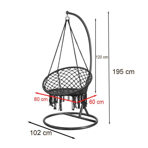 Cardenas függőfotel állvánnyal bézs-fehér