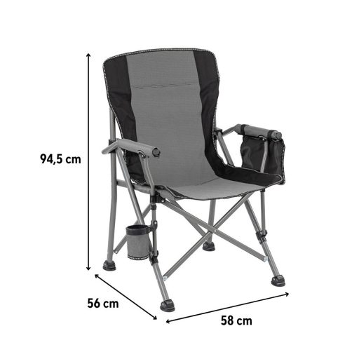 Leziter Comfort Plus karfás horgász szék pohártartóval szürke