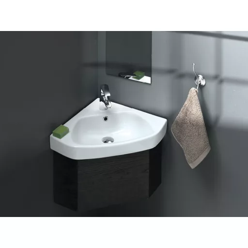 CeraStyle ARDA - SAROKBA építhető - porcelán mosdókagyló - 46 x 46 cm