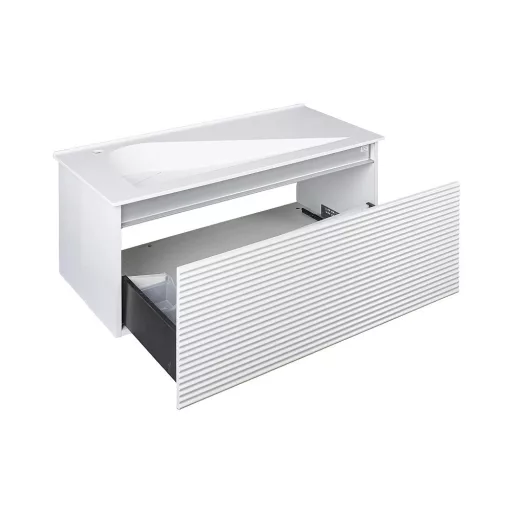 TMP TROYA100 fali fürdőszobabútor - Akrivit öntött műmárvány mosdóval - 100 x 48,5 cm