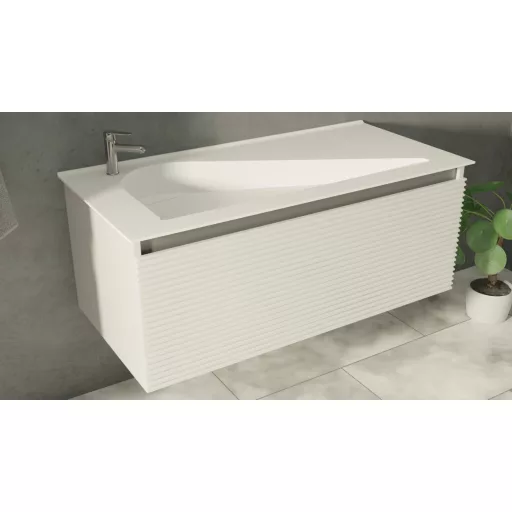 TMP TROYA100 fali fürdőszobabútor - Akrivit öntött műmárvány mosdóval - 100 x 48,5 cm