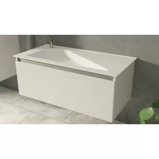 TMP TROYA100 fali fürdőszobabútor - Akrivit öntött műmárvány mosdóval - 100 x 48,5 cm