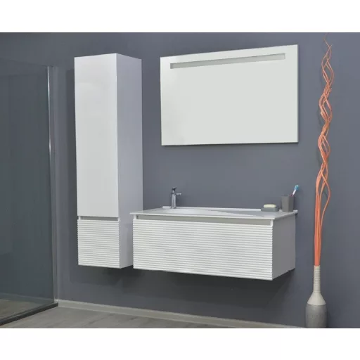 TMP TROYA100 fali fürdőszobabútor - Akrivit öntött műmárvány mosdóval - 100 x 48,5 cm