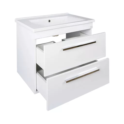 TMP VIVA 65 fali fürdőszobabútor - Sanovit ATRIA 9065 porcelán mosdóval - 65 x 45,5 cm