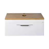   TMP MOON 90 cm fehér - natúr dió - fali fürdőszobabútor - mosdó nélkül - Top Counter mosdókhoz