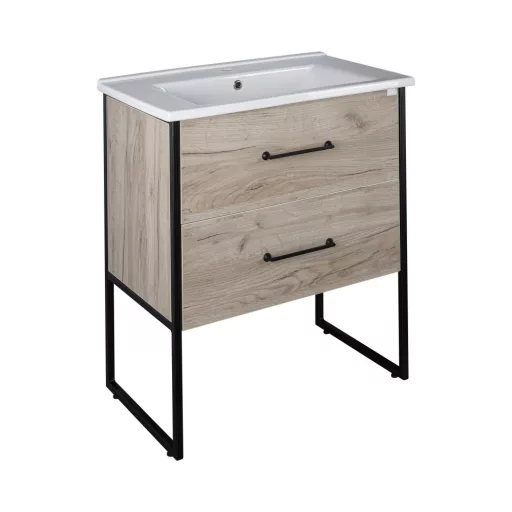 TMP IRON 75 álló fürdőszobabútor - Sanovit ATRIA 9075 porcelán mosdóval - 75 x 45,5 cm