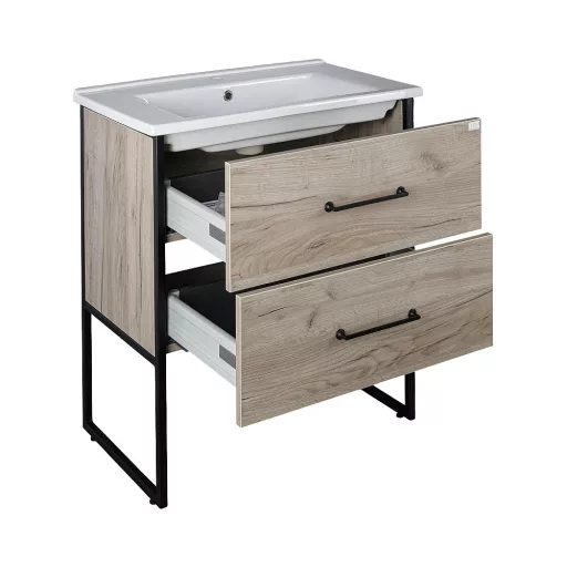 TMP IRON 75 álló fürdőszobabútor - Sanovit ATRIA 9075 porcelán mosdóval - 75 x 45,5 cm