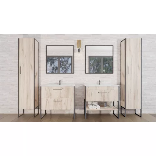 TMP IRON 75 álló fürdőszobabútor - Sanovit ATRIA 9075 porcelán mosdóval - 75 x 45,5 cm