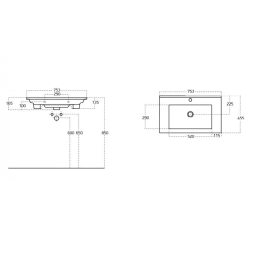 TMP IRON 75 álló fürdőszobabútor - Sanovit ATRIA 9075 porcelán mosdóval - 75 x 45,5 cm