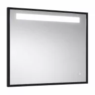  TMP IRON fürdőszobai tükör - FEKETE keret - szögletes - LED világítással - 75 x 68 cm