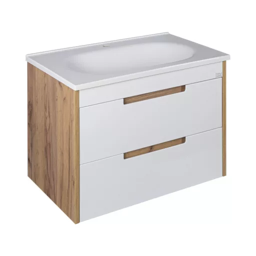 TMP GOLDY 75 fali fürdőszobabútor - öntött műmárvány mosdóval - 75 x 50 x 51 cm