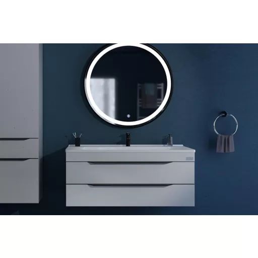 TMP VOX 100 FEHÉR fali fürdőszobabútor - öntött műmárvány mosdóval - 100 cm