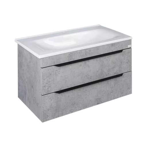 TMP VOX 100 SZÜRKE fali fürdőszobabútor - öntött műmárvány mosdóval - 100 cm