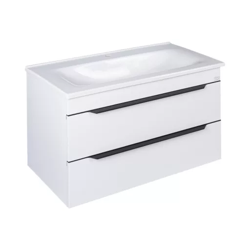 TMP VOX 85 FEHÉR fali fürdőszobabútor - öntött műmárvány mosdóval - 85 x 47 cm