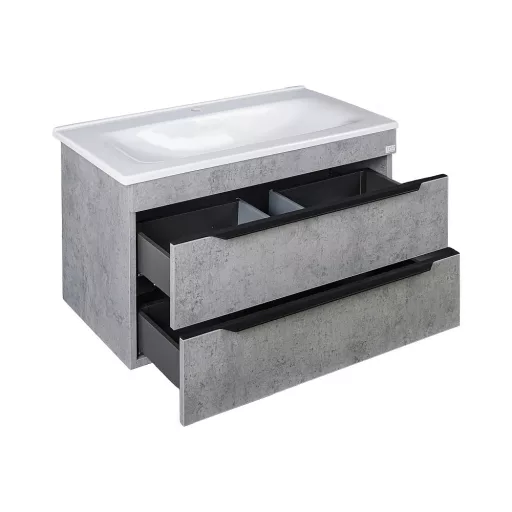 TMP VOX 85 SZÜRKE fali fürdőszobabútor - öntött műmárvány mosdóval - 85 x 47 cm