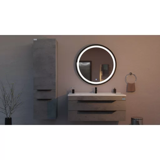 TMP VOX 85 SZÜRKE fali fürdőszobabútor - öntött műmárvány mosdóval - 85 x 47 cm