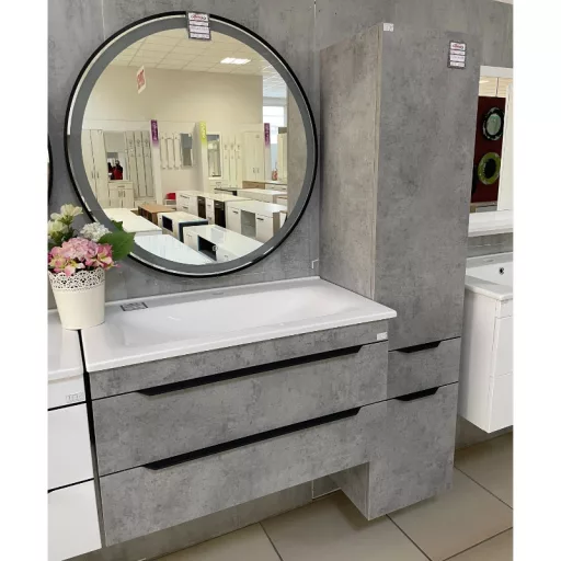 TMP VOX 85 SZÜRKE fali fürdőszobabútor - öntött műmárvány mosdóval - 85 x 47 cm