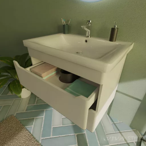 TMP SHARP 65 fali fürdőszobabútor - Sanovit SOFT - 13065 mosdóval - 65 x 45,5 cm