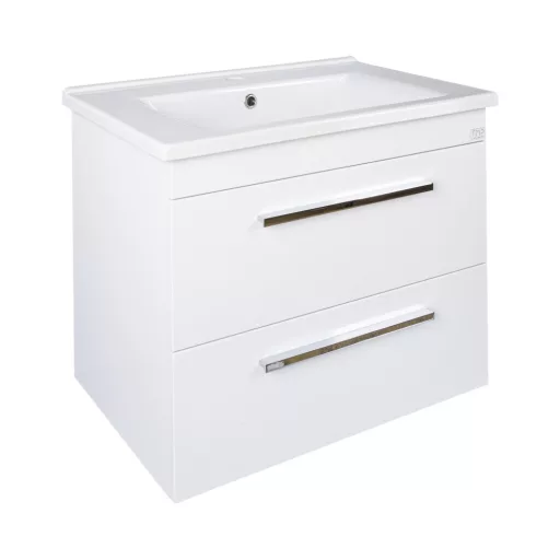 TMP VIVA 75 fali függesztett fürdőszobabútor - Sanovit ATRIA 9075 porcelán mosdóval - 75 x 45,5 cm