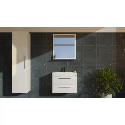 TMP VIVA 75 fali függesztett fürdőszobabútor - Sanovit ATRIA 9075 porcelán mosdóval - 75 x 45,5 cm