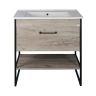   TMP IRON 85 álló fürdőszobabútor - Sanovit ATRIA 9085 porcelán mosdóval - 85 x 45,5cm