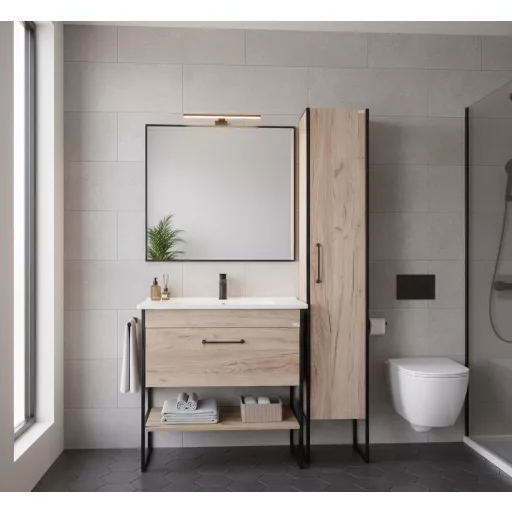 TMP IRON 85 álló fürdőszobabútor - Sanovit ATRIA 9085 porcelán mosdóval - 85 x 45,5cm