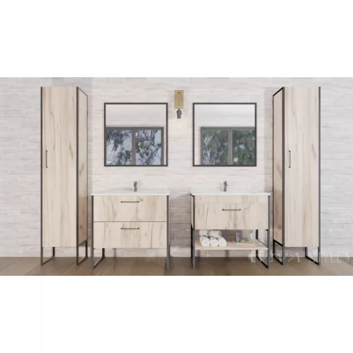 TMP IRON 85 álló fürdőszobabútor - Sanovit ATRIA 9085 porcelán mosdóval - 85 x 45,5cm