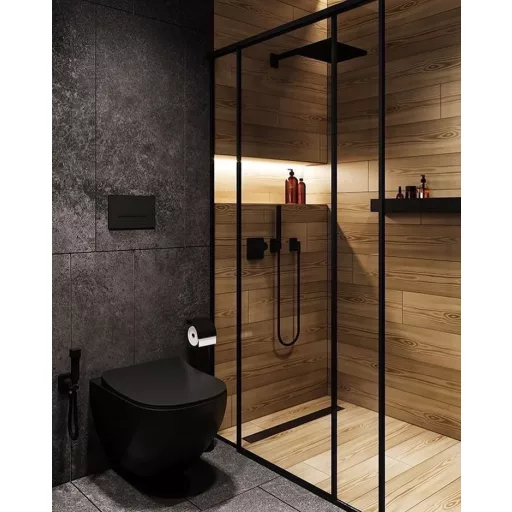 CeraStyle CITY fali WC - MATT FEKETE - rimless - perem nélküli