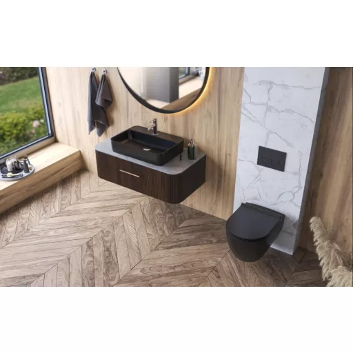 CeraStyle CITY fali WC - MATT FEKETE - rimless - perem nélküli